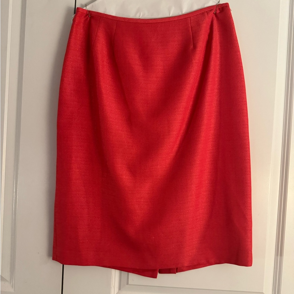 2 pc Le Suit Vibrant mango Blazer and skirt suit size 10 - Picture 4 of 6